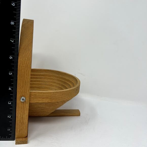 Deep Spring Hand Crafted Wooden Collapsible Spiral Cut Brown Basket - Picture 4 of 8
